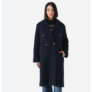 Vince. Double Breasted Wool Blend Coat Size L Luxury Executive City Career Black